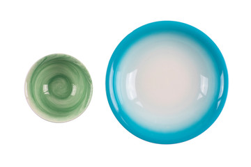 blue plate isolated on sea background