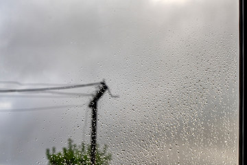Raindrop on the window and border,