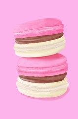 pink french macarons