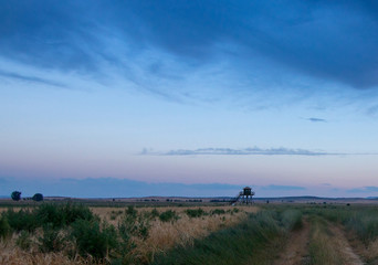 nature landscape with mountains with sunset