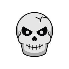 halloween skull head isolated icon