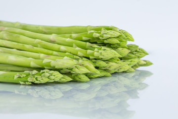Asparagus and white background