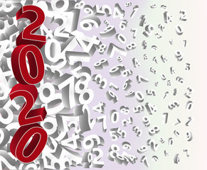 Happy new 2020 year background, vector illustration