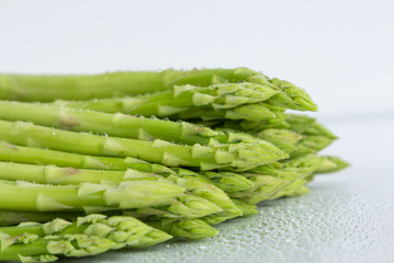 Asparagus and white background