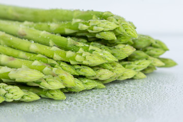 Asparagus and white background