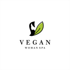 vegan with ladies spa logo design