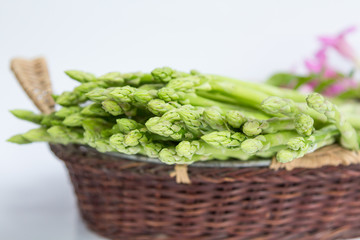Asparagus and white background