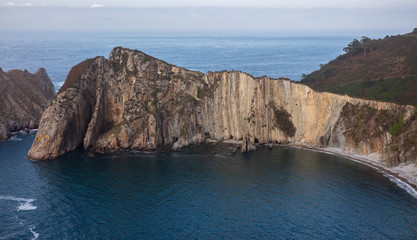Cliffs of Playa del Silencio, Asturias, Spain.