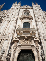Ornate facade of Milan Catehdral in Italy