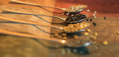 Chef's table - colorful indian spices from Kitchen