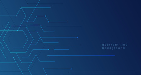 abstract geometric connection line for scientific digital cyberspace illustration concept design. Hexagonal modern futuristic background vector