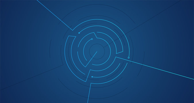 digital abstract crop circle vector illustration. modern cyberspace background design with target geometric line symbol.