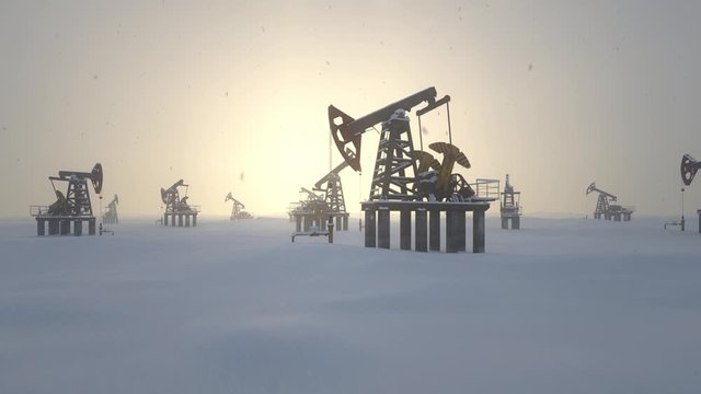 Oil pumps on far north