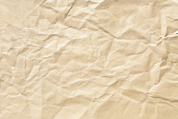 Old brown crumpled winkle detail background paper texture