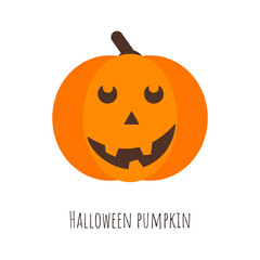 Isolated Halloween pumpkin, funny face