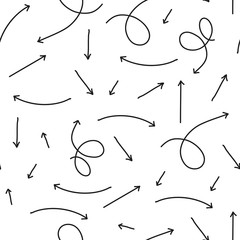 Seamless pattern with hand drawn arrow