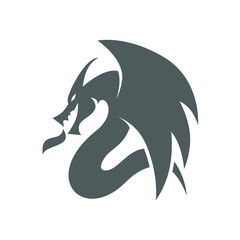 flying dragon logo design vector with wings