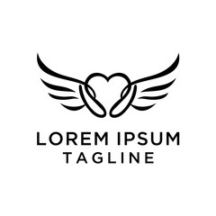 Elegant Love Angel Logo Illustration 