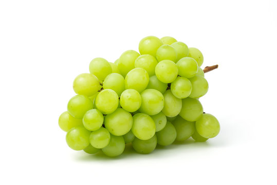 Fresh green grape isolated on white background. Clipping path include in this image.