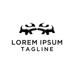 Couple Badger Logo Vector Illustration