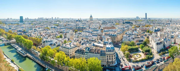 Türaufkleber Paris Panorama der Stadt Paris mit Stadtbild und Blick auf die Stadt Paris