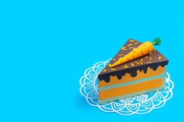 Paper piece of cake on openwork napkin