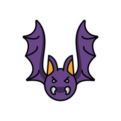 halloween bat animal character icon