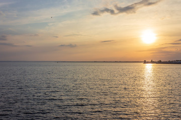 sunset on the Volga river
