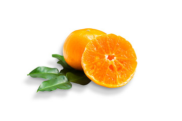 oranges were put on white background