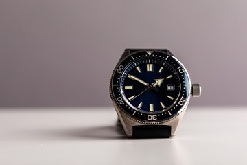 Luxury diver watch, blue dial, ceramic bezel 