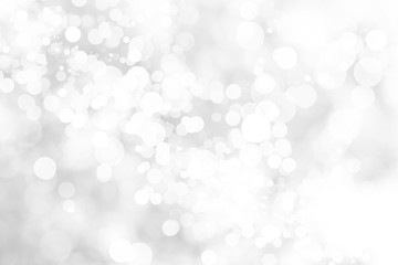 Abstract background with White bokeh on gray background. christmas blurred beautiful shiny Christmas lights.