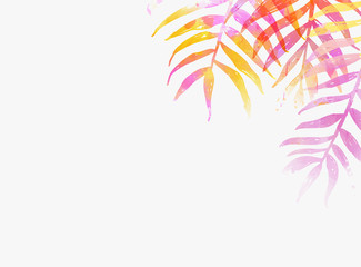 Fototapeta na wymiar Tropical abstract background with palm leaves