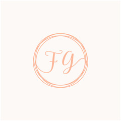 FG Initial Handwriting logo template, Creative fashion logo design, couple wedding concept -vector