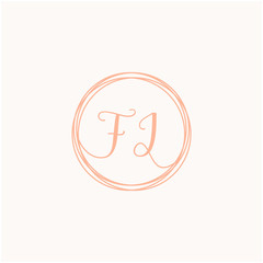 FI Initial Handwriting logo template, Creative fashion logo design, couple wedding concept -vector