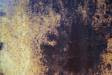 natural rusty surface with old paint and erosion from time to time