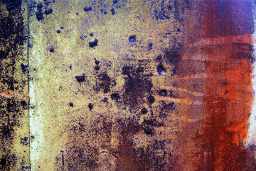 natural rusty surface with old paint and erosion from time to time