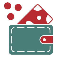 Mens Wallet with Cash Vector Icon Design Spending Concept