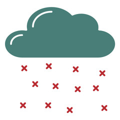  Cloud Snowfalling Climate Vector Icon Design