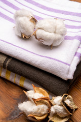 Soft natural fiber kitchen and bed textile made from organic cotton bolls