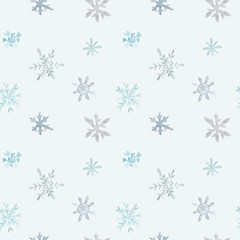 Seamless pattern. Watercolor snowflakes