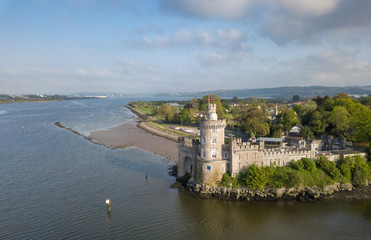 Blackrock Castle aerial view. Cork, Ireland. April, 2019