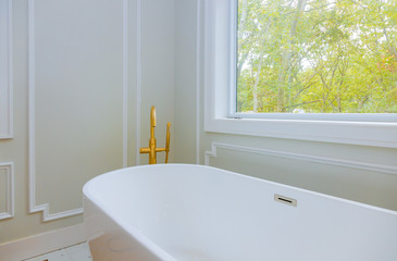 Luxurious with designer private with large soaking tub installing custom in bathroom
