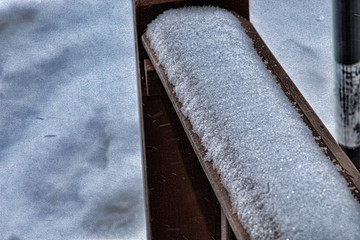 Fototapeta na wymiar Snow Covered Hand Rail