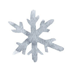 Obraz premium Watercolor snowflake isolated on white background. Symbol of winter. Beautiful decoration.