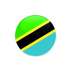 Tanzania flag round . Simple vector. National flag of Tanzania 