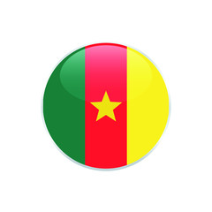 Cameroon flag round. National flag of Cameroon vector 
