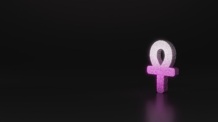 science glitter symbol of ankh icon 3D rendering