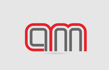 red grey alphabet letter logo combination AM A M for icon design