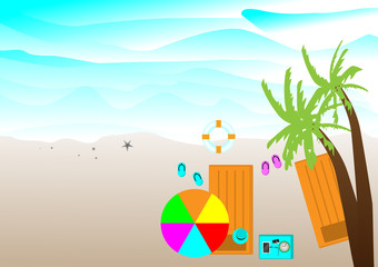 Top view summer beach background