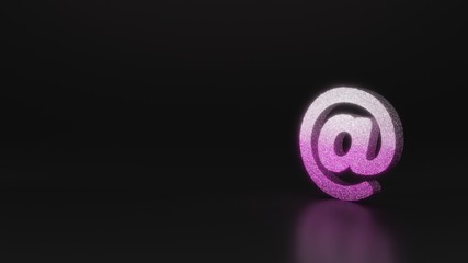 science glitter symbol of at sign icon 3D rendering